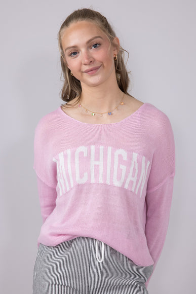 Ocean Drive Michigan Lightweight Sweater for Women in Pink