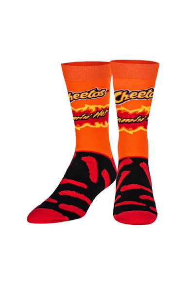 Odd Sox Flamin’ Hot Cheetos Crew Socks for Men in Orange