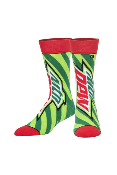 Odd Sox Mountain Dew Crew Socks for Men in Green