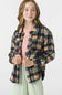 O’Neill Youth Bennet Super Fleece Plaid Shacket for Girls in Black Plaid