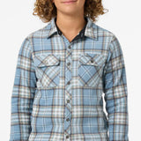 O’Neill Youth Glacier Plaid Super Fleece Long Sleeve Shirt for Boys in Blue