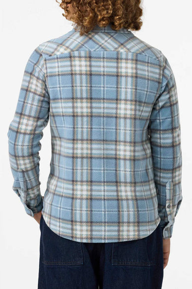 O’Neill Youth Glacier Plaid Super Fleece Long Sleeve Shirt for Boys in Blue