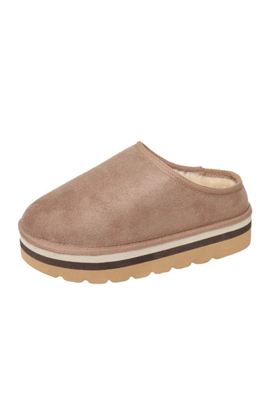 Outwoods Gallery Gabby Platform Slippers for Women in Taupe
