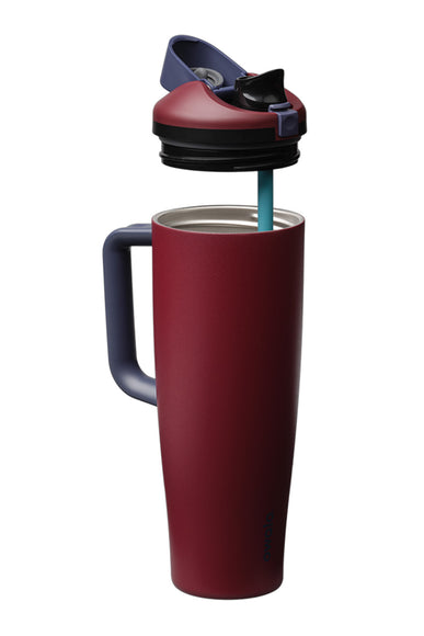 Owala FreeSip Tumbler 40 oz Stainless Steel Water Bottle in Burgundy Bay