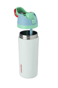 Owala Youth FreeSip 16 oz Stainless Steel Water Bottle in Rain Forest