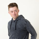 Mineral Wash Hoodie for Men in Black