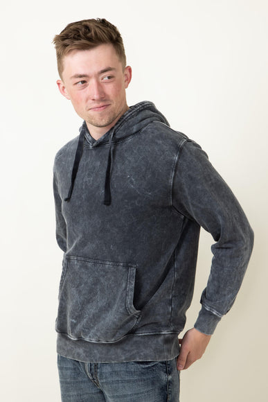 Mineral Wash Hoodie for Men in Black