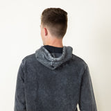 Mineral Wash Hoodie for Men in Black