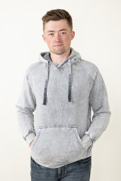 Mineral Wash Hoodie for Men in Grey