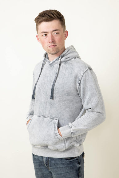 Mineral Wash Hoodie for Men in Grey