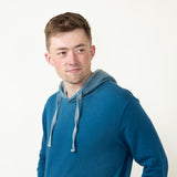 Mineral Wash Hoodie for Men in Blue