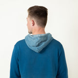 Mineral Wash Hoodie for Men in Blue