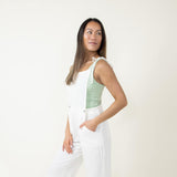Papermoon Tie Shoulder Lined Overalls for Women in White