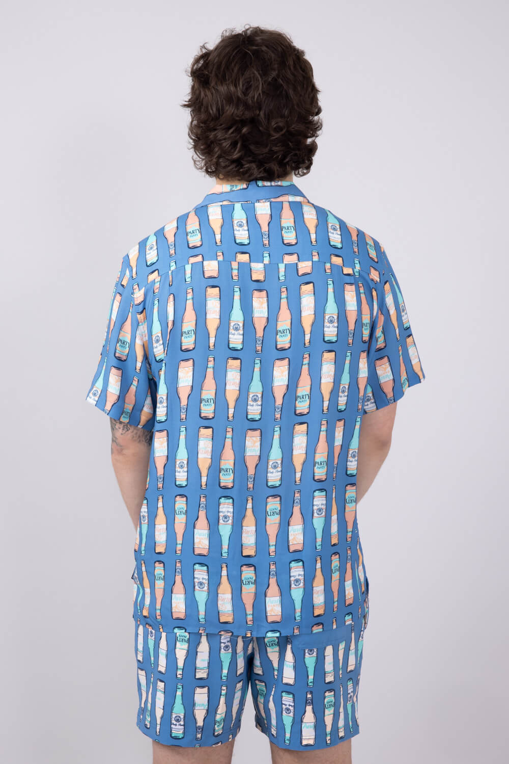 Party Pants Cold Dawgs Woven Button Up Shirt for Men in Navy