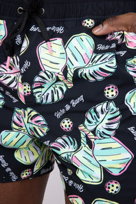 Party Pants Here To Bang Swim Shorts for Men in Black