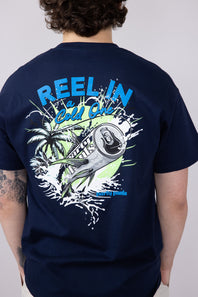 Party Pants Reelin’ T-Shirt for Men in Navy