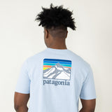 Patagonia Men’s Line Logo Ridge Pocket T-Shirt in Blue