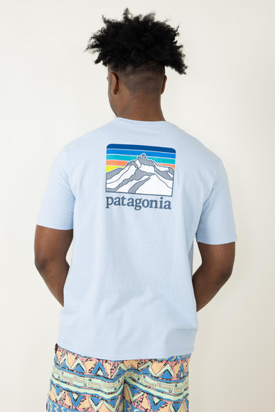 Patagonia Men’s Line Logo Ridge Pocket T-Shirt in Blue