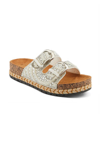 Patrizia Pearline Rhinestone Sandals for Women in White