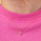 Clear Gold Pickleball Racket Necklace