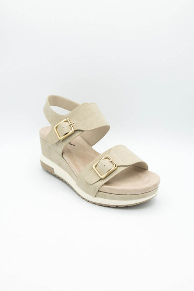 Pierre Dumas Lyra Wedge Sandals for Women in Nude