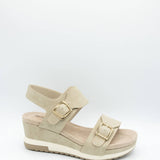 Pierre Dumas Lyra Wedge Sandals for Women in Nude