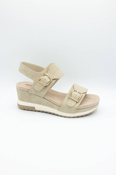 Pierre Dumas Lyra Wedge Sandals for Women in Nude