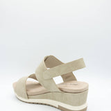 Pierre Dumas Lyra Wedge Sandals for Women in Nude
