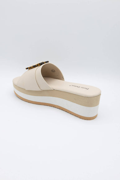 Pierre Dumas Saint Platform Slide Sandals for Women in Nude
