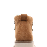 Pierre Dumas Soho Lace Heeled Booties for Women in New Tan
