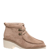 Pierre Dumas Soho Lace Heeled Booties for Women in Taupe