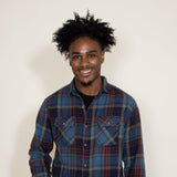 Plaid Two Pocket Flannel for Men in Blue