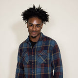 Plaid Two Pocket Flannel for Men in Blue