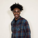 Plaid Two Pocket Flannel for Men in Blue