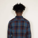Plaid Two Pocket Flannel for Men in Blue