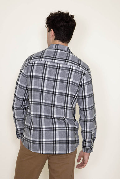Plaid Flannel Shirt for Men in Grey
