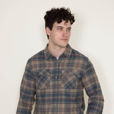 Plaid Flannel Shirt for Men in Tan