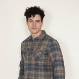 Plaid Flannel Shirt for Men in Tan