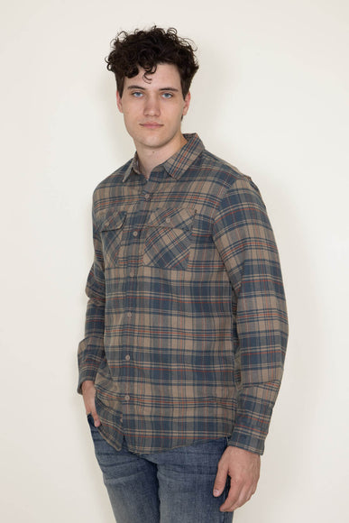 Plaid Flannel Shirt for Men in Tan