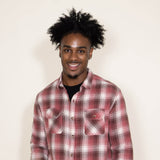 Plaid Two Pocket Flannel for Men in Faded Red