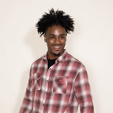 Plaid Two Pocket Flannel for Men in Faded Red
