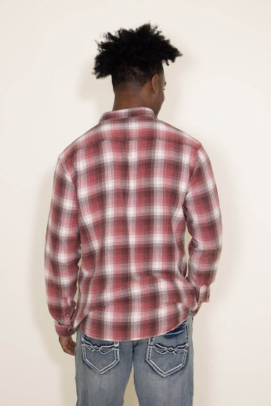 Plaid Two Pocket Flannel for Men in Faded Red