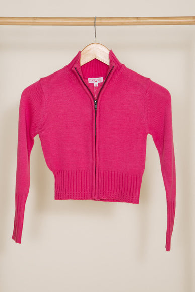 Youth Cropped Zip-Front Jacket for Girls in Pink