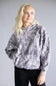 Pretty Garbage Camo Fleece Hoodie for Women in Dark Grey