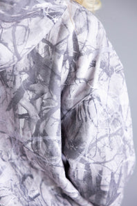 Pretty Garbage Camo Fleece Hoodie for Women in Dark Grey