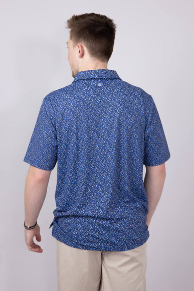 Printed Golf Tee Polo Shirt for Men in Navy