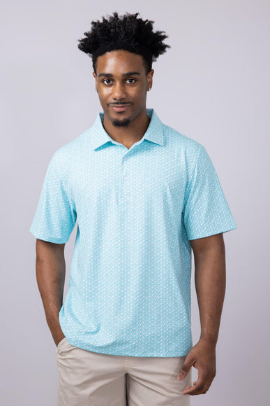 Printed Golf Tees Polo Shirt for Men in Mint