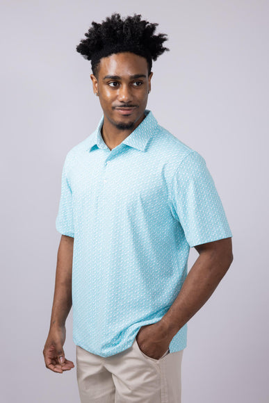 Printed Golf Tees Polo Shirt for Men in Mint