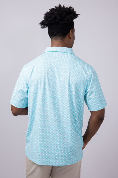 Printed Golf Tees Polo Shirt for Men in Mint