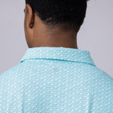 Printed Golf Tees Polo Shirt for Men in Mint